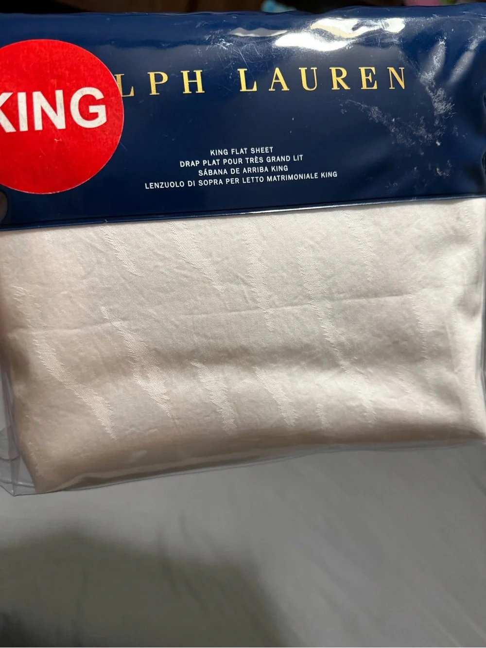 Ralph Lauren Home Olivia Collection Mirada 100% Cotton Flat Sheet - KING - White